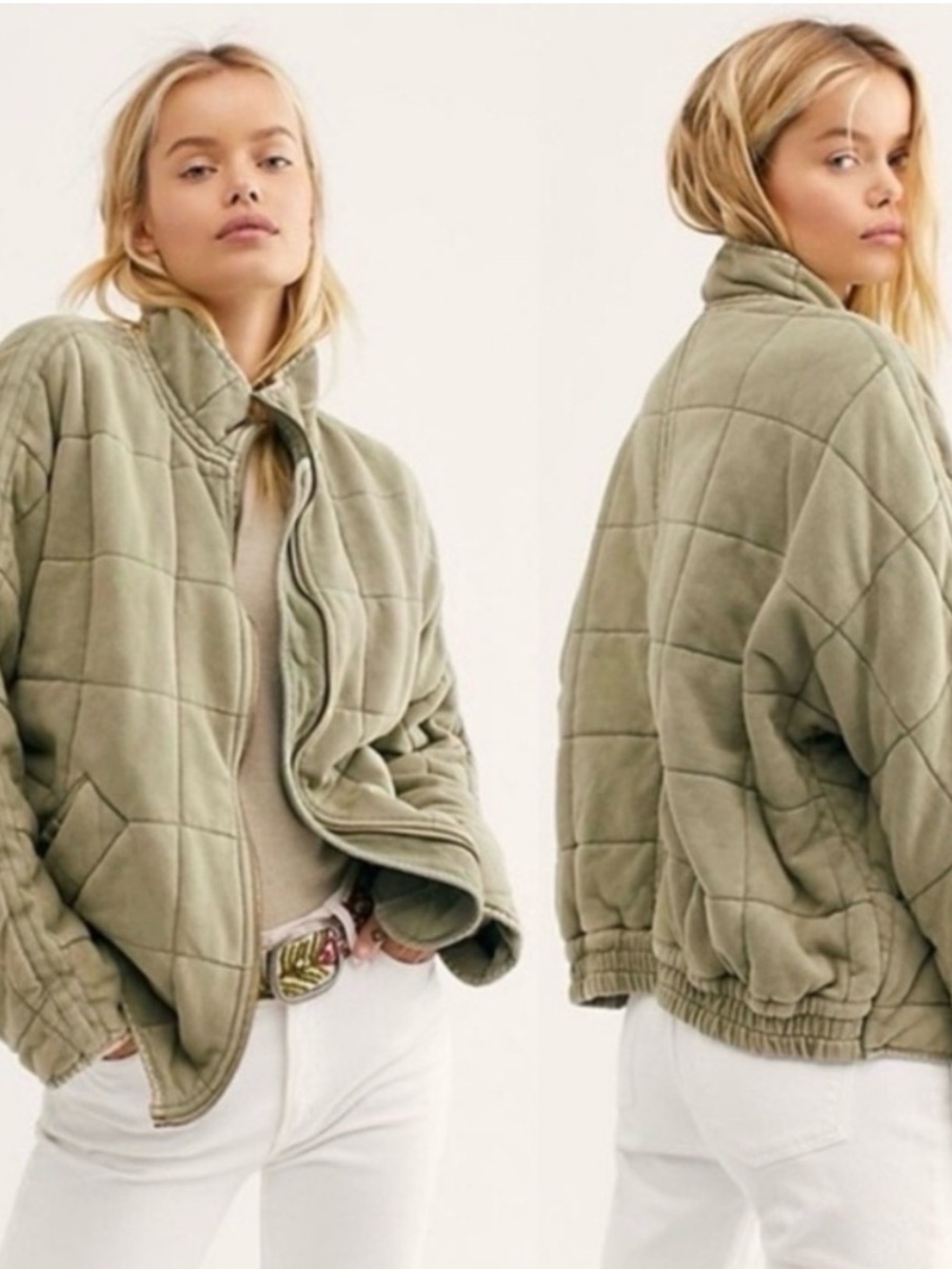 Free People Dolman Quilted Knit Jacket